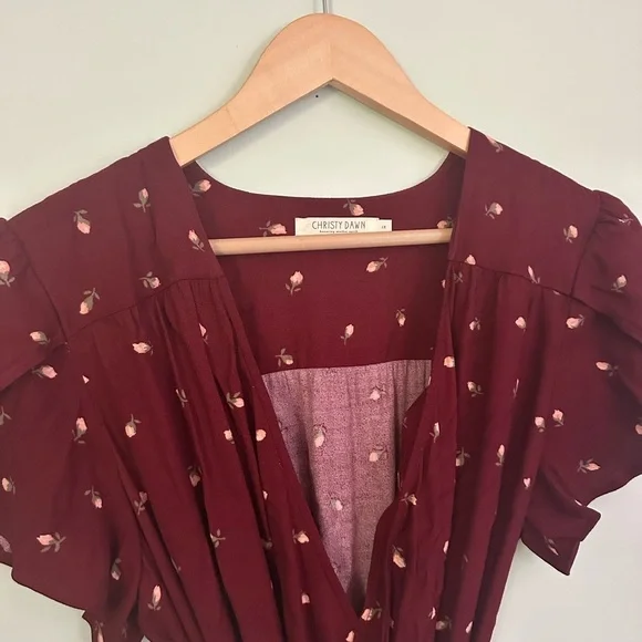NWT Christy Dawn The Autumn wrap dress in red floral - Picture 3 of 8